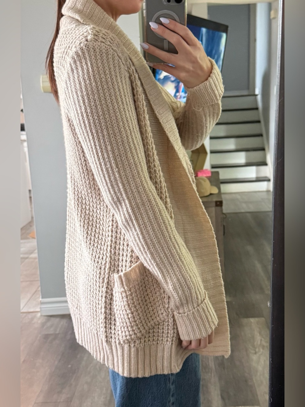 Cozy Cream Knit Cardigan Sweater with front pockets [2 for $20]